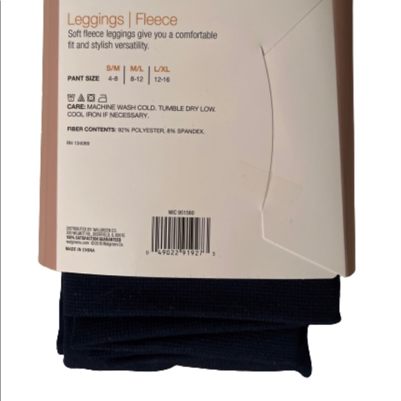 Fleece Leggings, Navy Blue - Picture 2 of 2